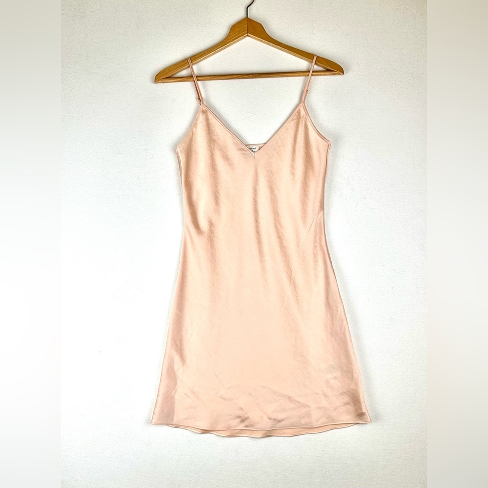 Wilfred Satin Slip Spaghetti Strap Mini Dress Blush Pink Coquette Fairy